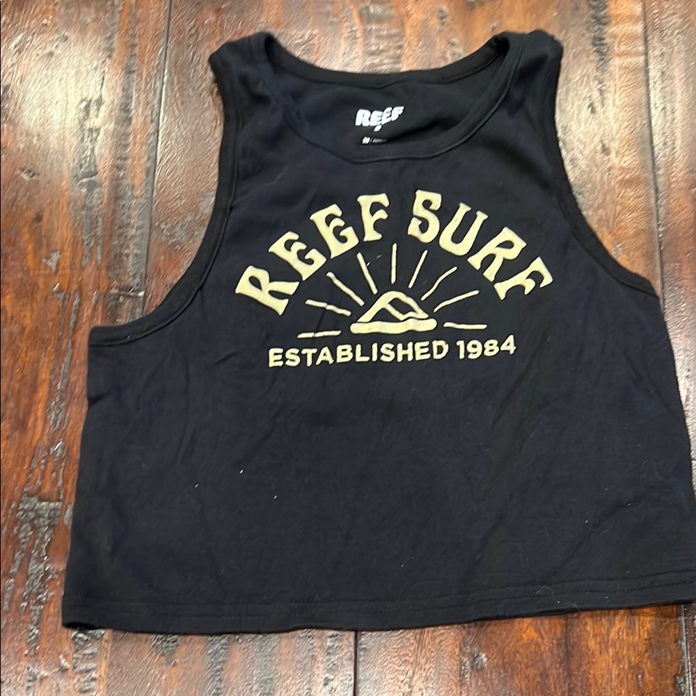 Reef Black and Gold Surf Tank Top